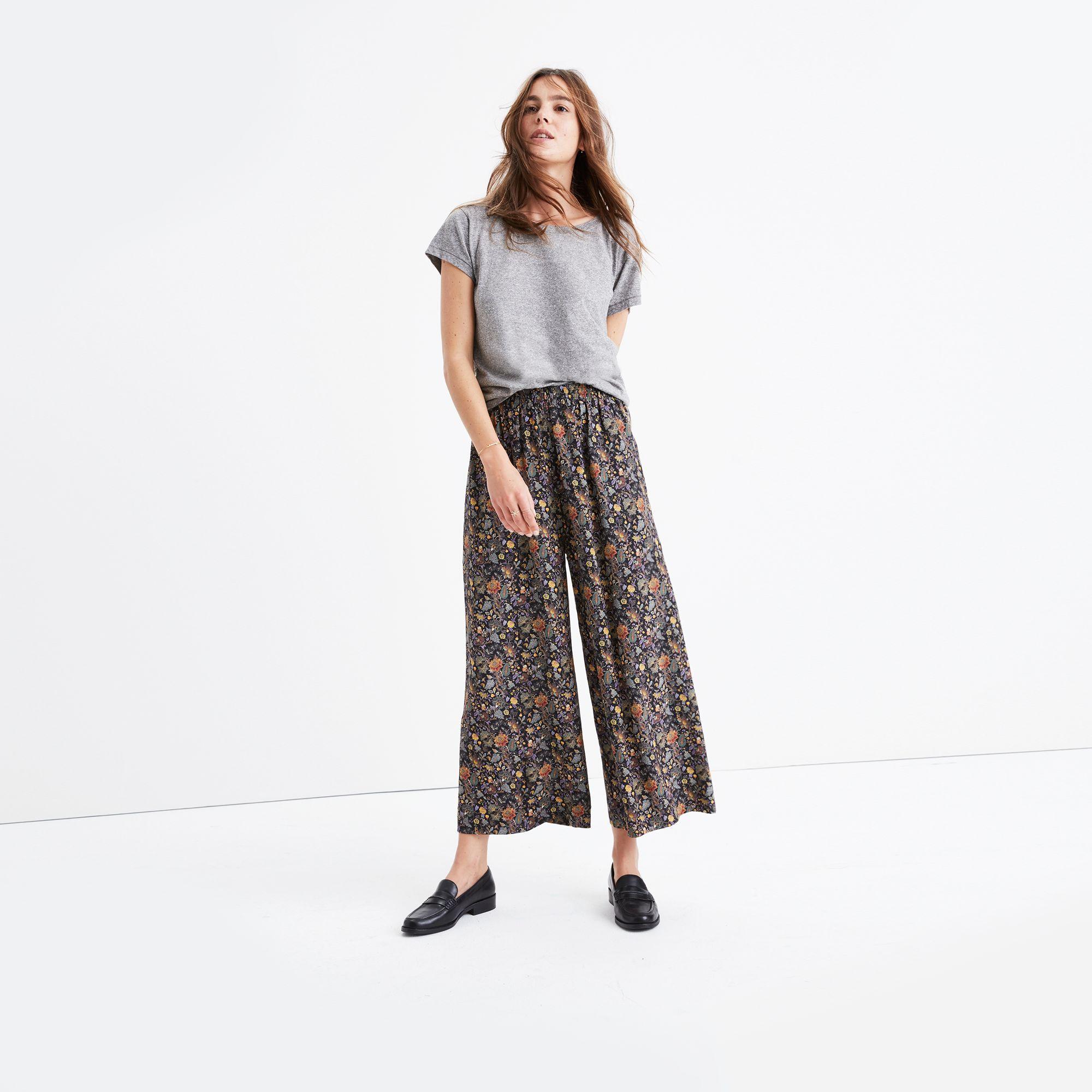 Madewell Cotton Karen Walker Parton Floral Pants in Black Lyst